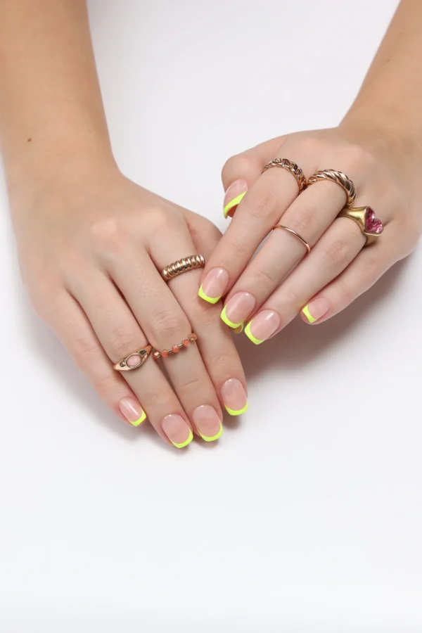 Yellow French Tips Press On Nails